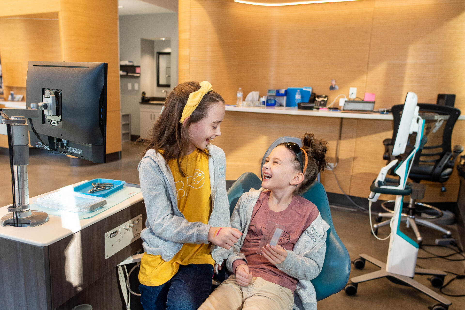 smiling orthodontic patients